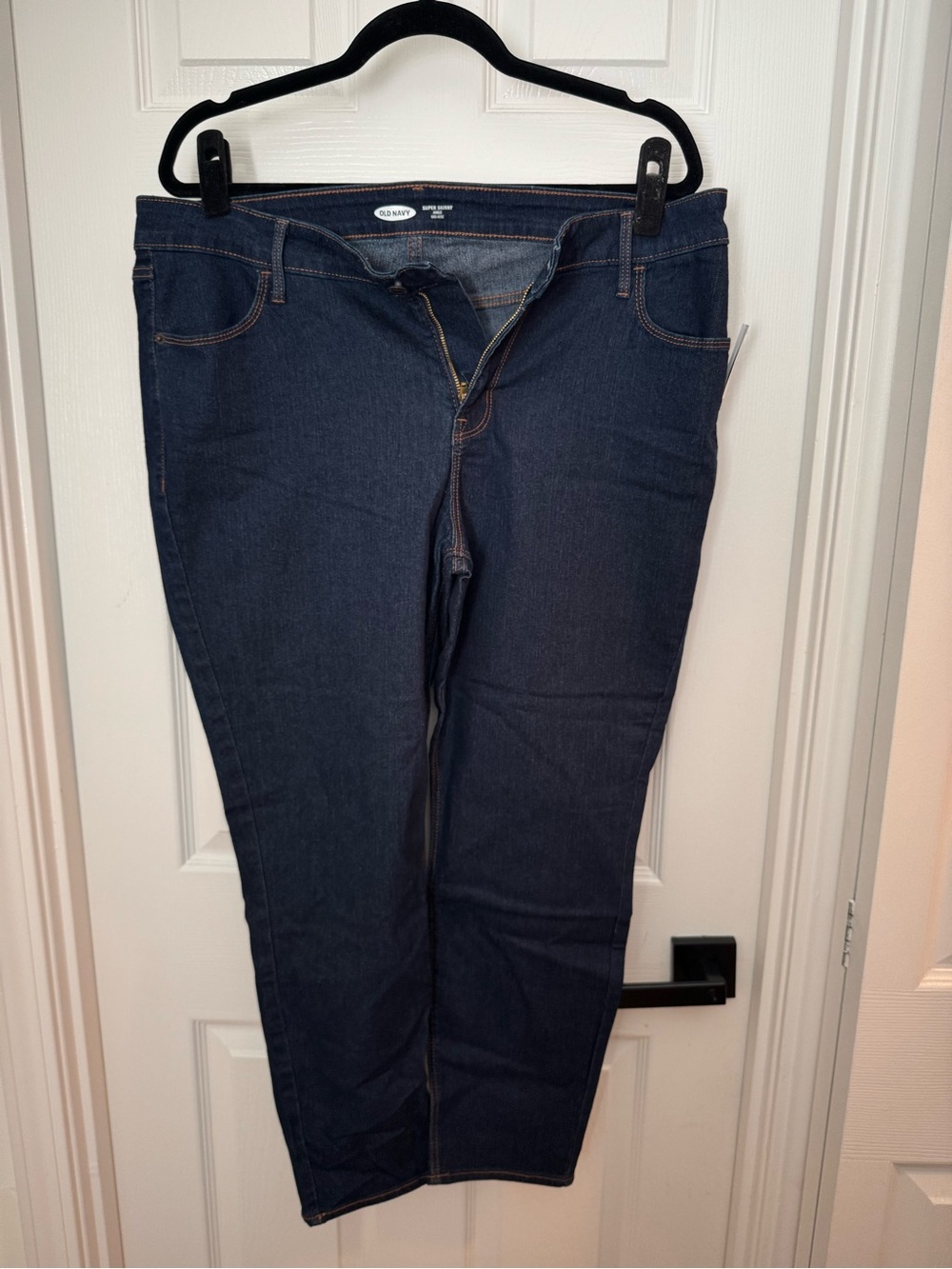 NWT Old Navy Women’s Super Skinny Ankle Mid-Ride Jeans in Dark Blue - Picture 6 of 7